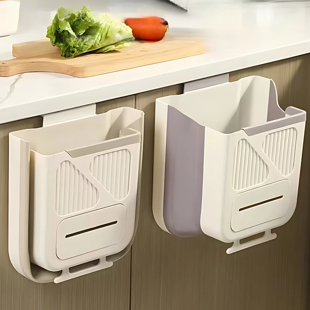 Kitchen Wall Mounted Folding Trash Can Home Cabinet Hanging Storage Trash Can Classified Hanging Trash Can Kitchen Accessories