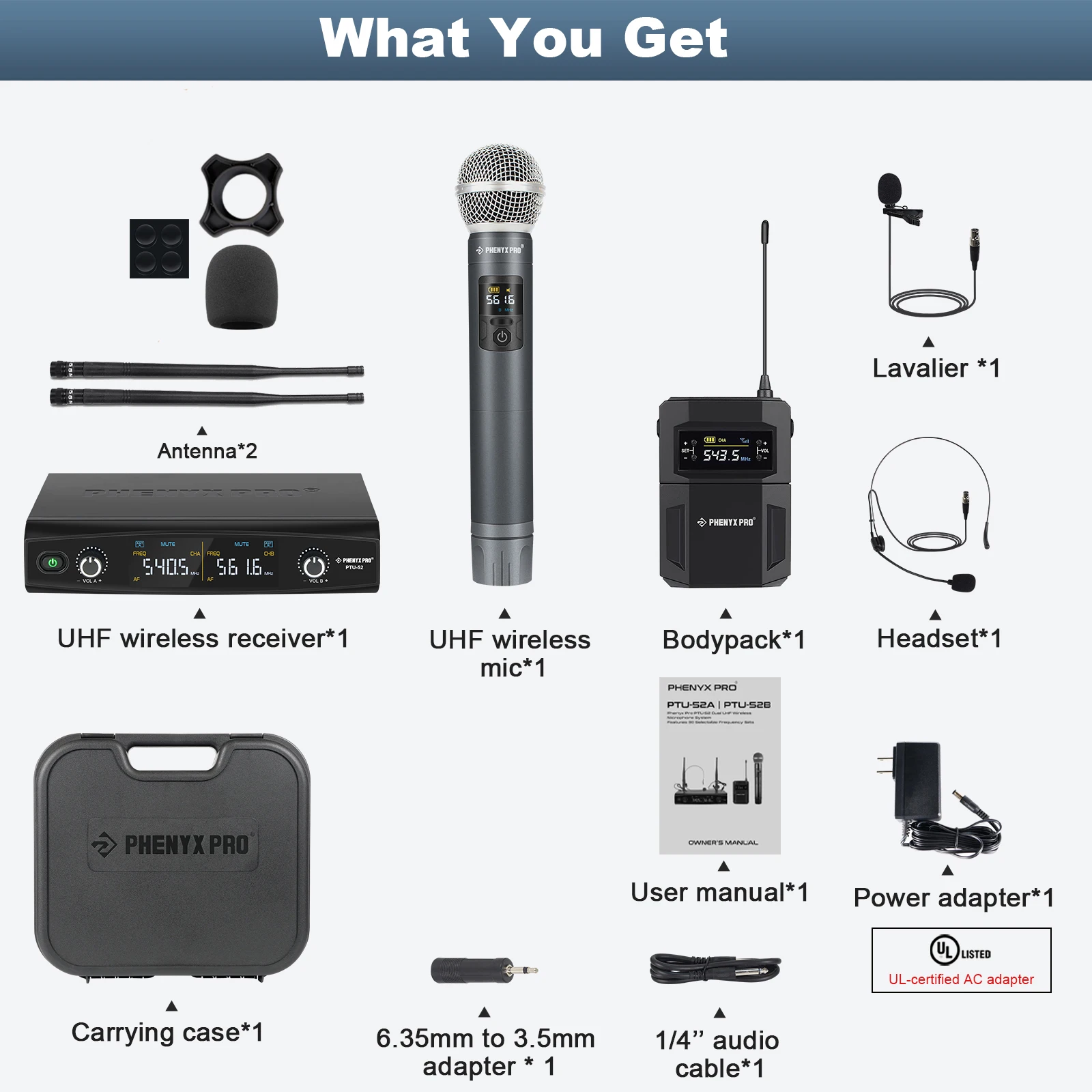 Imagem -06 - Microfone sem Fio System Metal Mic Grupo sem Fio Mic para Cantar Karaoke Igreja 2x30uhf Frequências