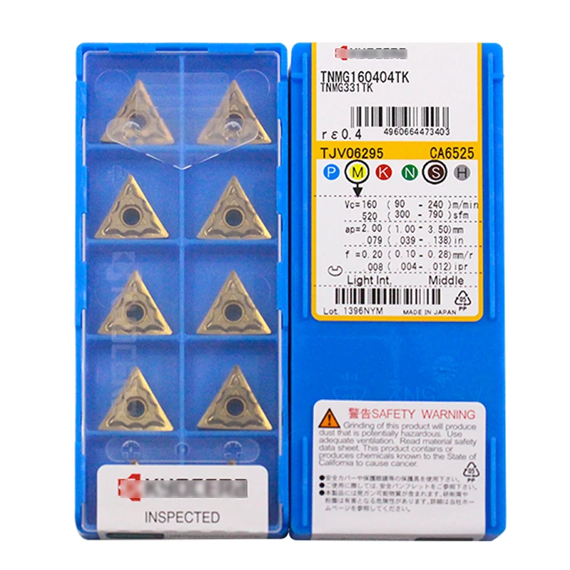 

10pcs TNMG160404 TNMG160408 TK MQ MS CA6525 PR1125 PR1535 KX405 CNC Lathe Cutting Tools Cermet Coated Carbide Turning Inserts