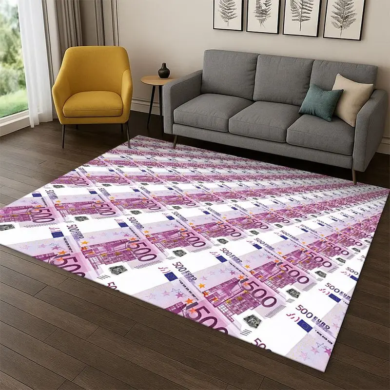 Cartoon Dollar Euro Money Rich Carpet Rug for Bedroom Living Room Sofa Playroom Doormat Home Decor,Kid Game Area Rug Non-slip