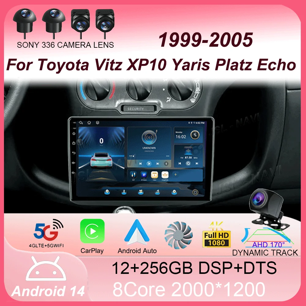 

Car Radio Android 15 Multimedia For Toyota Vitz XP10 Yaris Platz Echo 1999-2005 Stereo Auto Carplay Autoradio GPS Navigation DSP