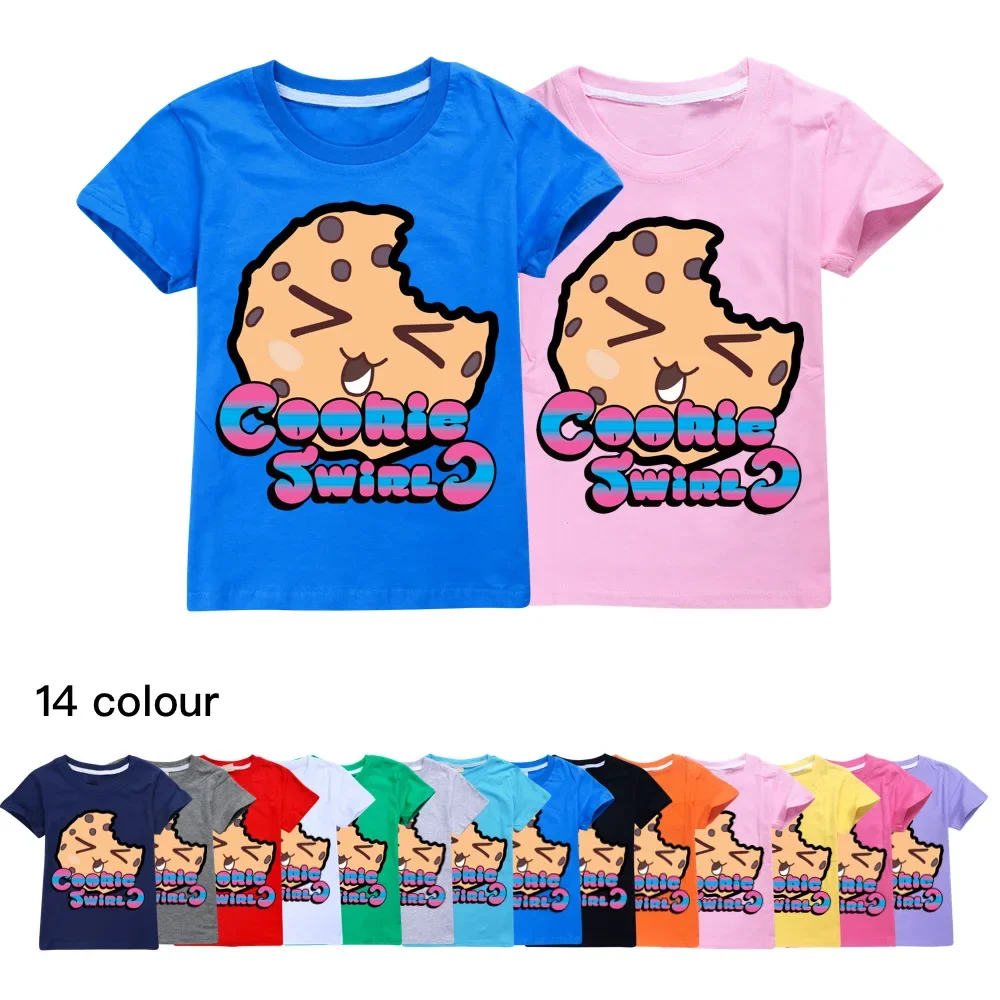 

COOKIE SWIRL C Girl Clothes Fashion Kids Wear Cotton Summer Casual Tops Boys Short-sleeved T-shirts Toddler Shirts Baby Boy Tops