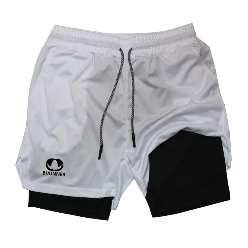 

New sports 2-in-1 double-layer shorts for running, fitness, gym, workout, tight shorts, quick drying sportswear for summer