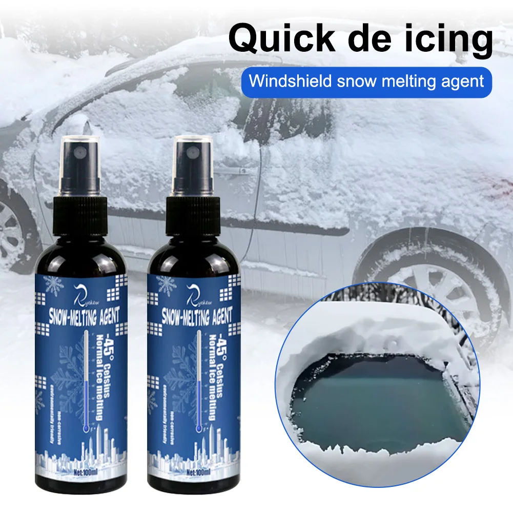 

100ml Windshield Deicer Spray Snow Melting And Deicing Agent Car De-Icing Spray Ice And Snow Remover Rapid Thawing Glass Freeze