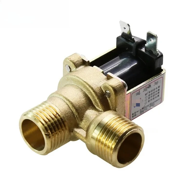 Solenoid Valve AC220V/DC12V/24V DN15 G1/2 Brass Normally Closed Water Inlet Valve with Filter