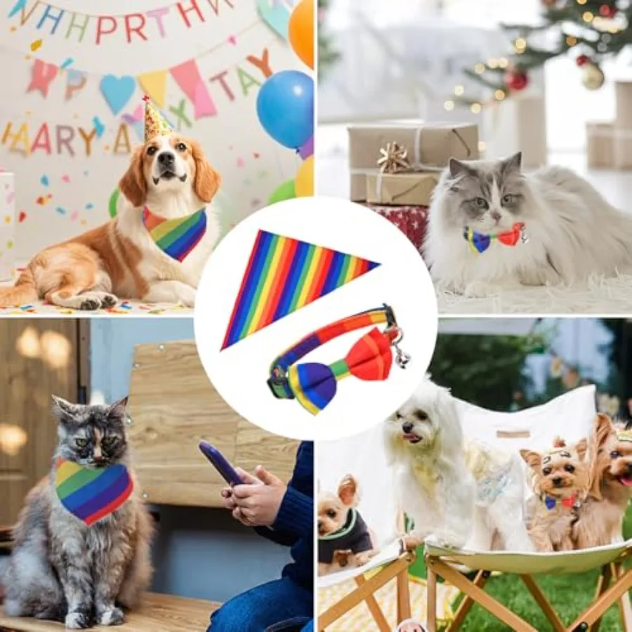 Raiow القط طوق Raiow الياقات القط مع جرس القط العلامات شخصية قابل للتعديل طوق الحيوانات الأليفة ووشاح الديكور مجموعة يناسب معظم فتاة