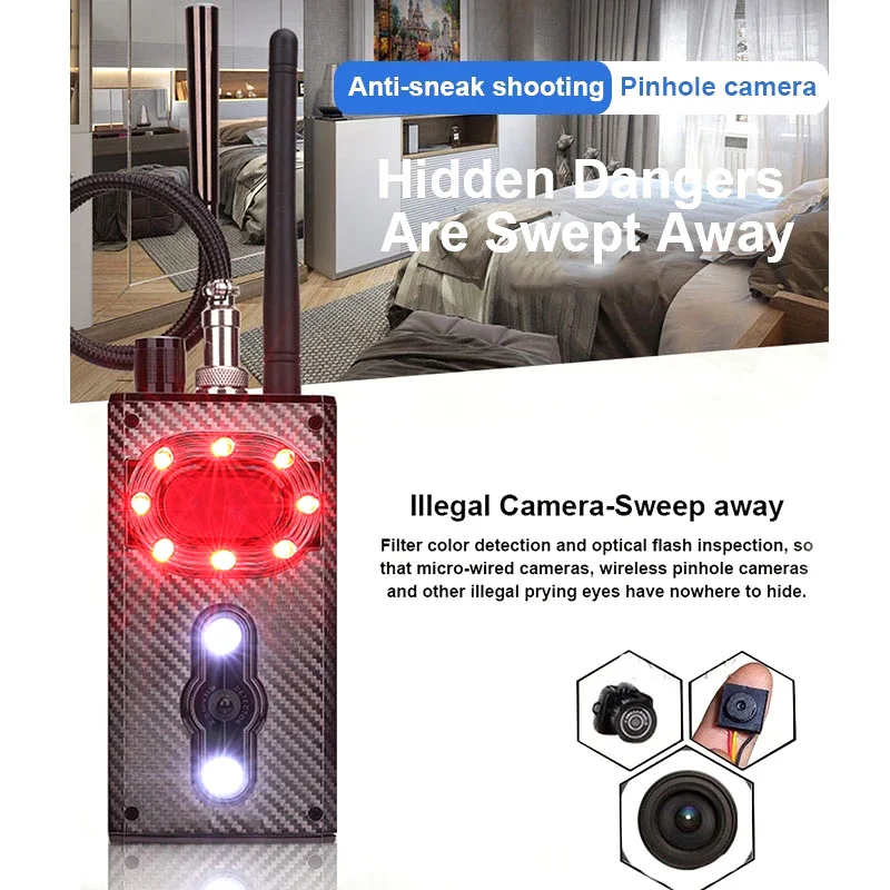 Latest K99 Anti-spy Device Detect Hidden Cameras RF Signals Wireless Cameras Lens Bugs GPS Trackers Magnetic GSM Devices