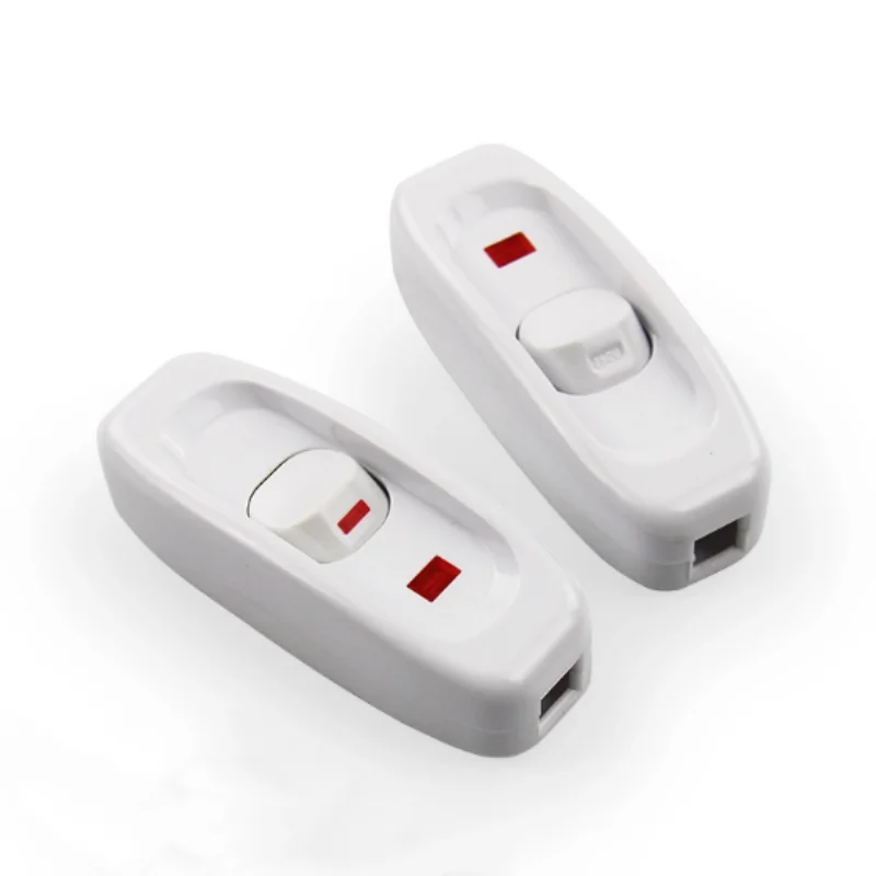 10Pcs/lot 100% New Bedside Lamp Switch AC 250V 10A Inline ON/OFF Useful Table Desk Lamp Cord Cable Switch LED Indicator Light