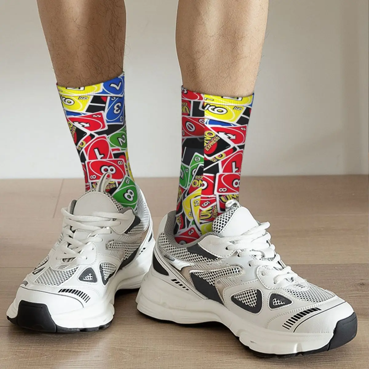 Uno Playing Cards Express - Pattern Socks Harajuku Super Soft Stockings All Season Long Socks Accessories for Unisex Gifts