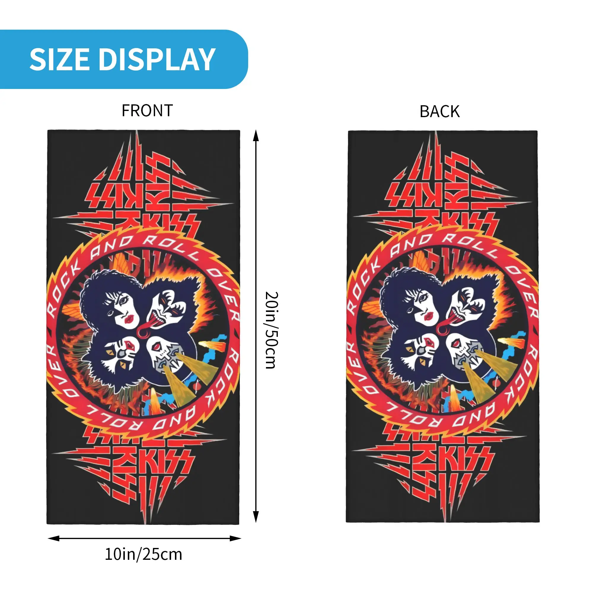 مخصص ريترو روك K-قبلات روك باندانا الرقبة أدفأ النساء الرجال الشتاء التزلج وشاح أنبوبي الجراب خمر واقي الوجه