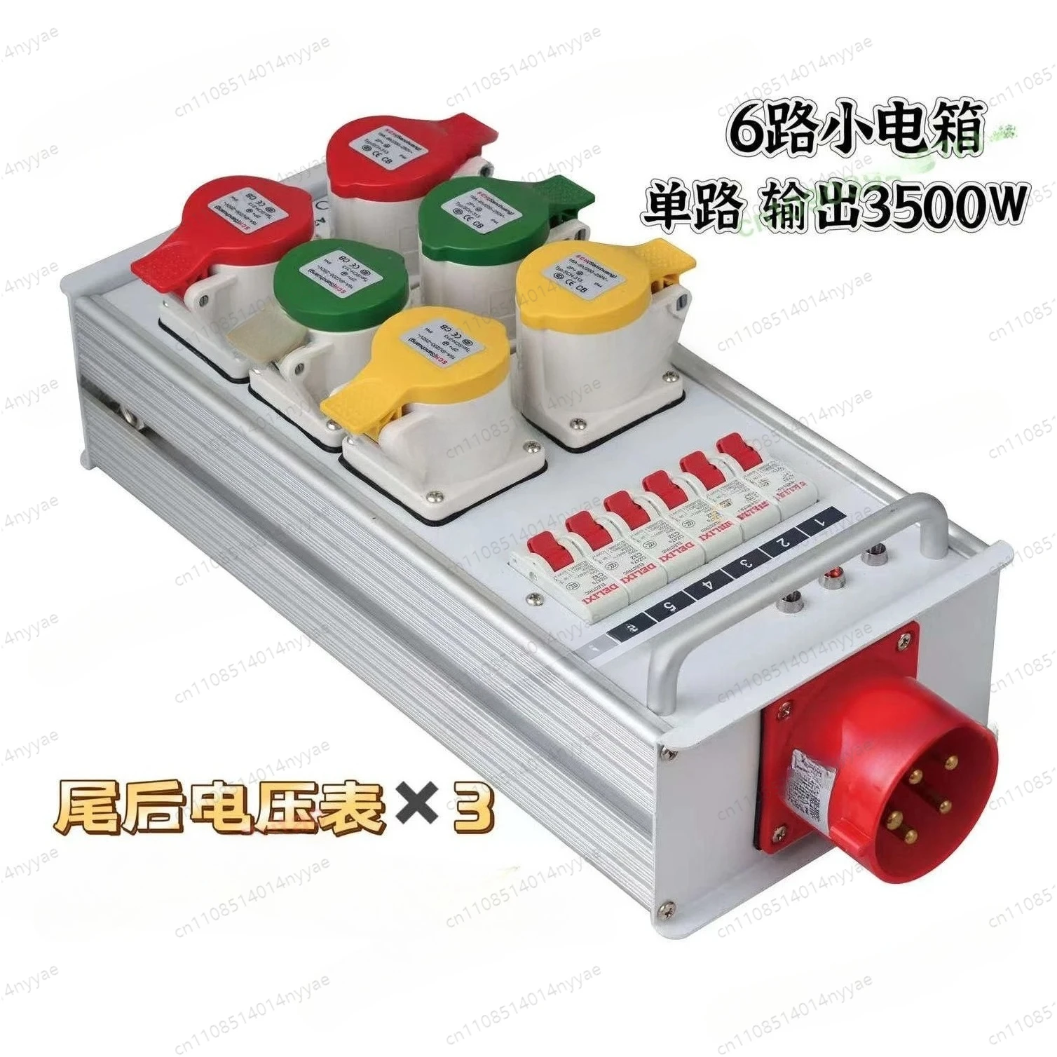 Professional 6 Way Power Distributor, 16A AC Outlet Box with LCD for LED Wall Stage Lighting, Portable Rack Mount Case