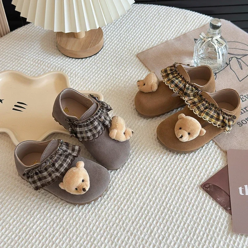 

2025 Spring and Autumn New Women's Shoes Fashion Korean Soft Bottom Comfortable Anti slip Multi functional Cute Bear