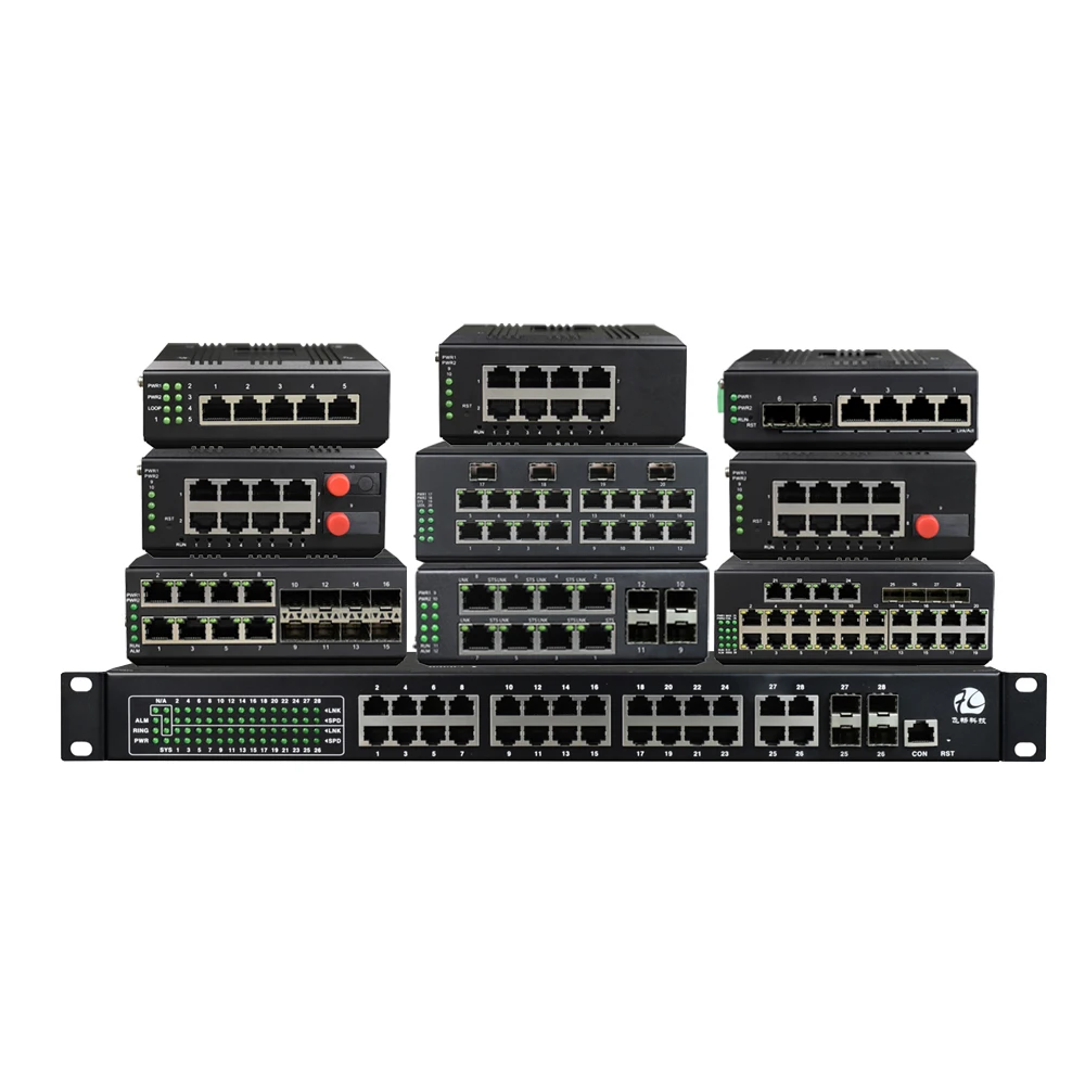 OEM/ODM-fabrikant beheerde 4 5 8 16 24-poorts industriële Ethernet-switch met SFP