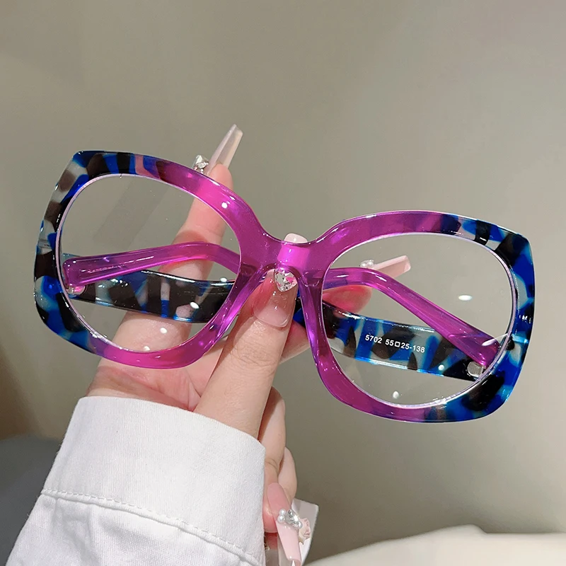 KAMMPT Irregular Rim Glasses Women Fashion Patchwork Blue Light Blocking Optical Frames New Trendy Stylish Brand Design Eyewear