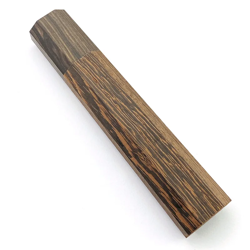 Stabilized Wenge Wood Handle - Hand-Polished Zebra Grain for Knives/Tools/Crafts