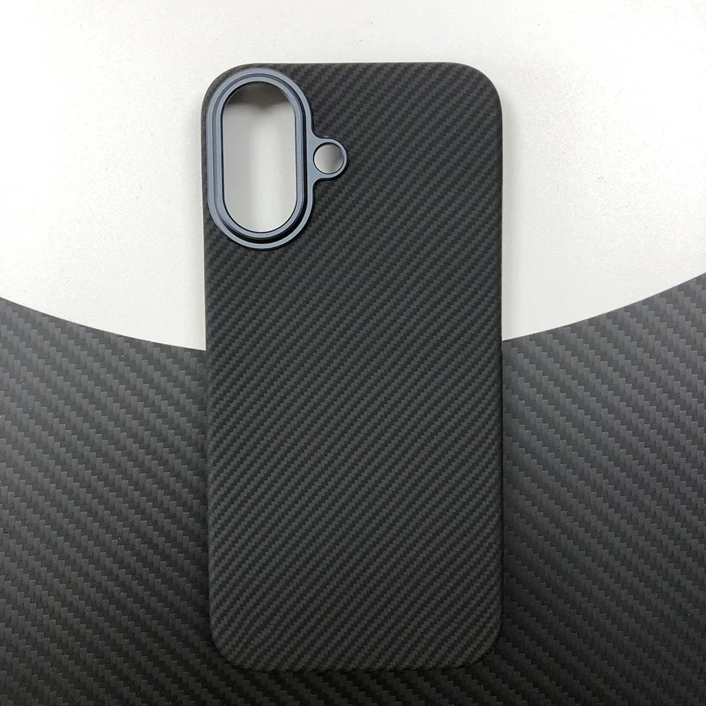 Black phone 600D case for Apple iPhone 16 ip16  Kevlar Carbon Fiber case Lightweight Aramid Fiber case Geometric