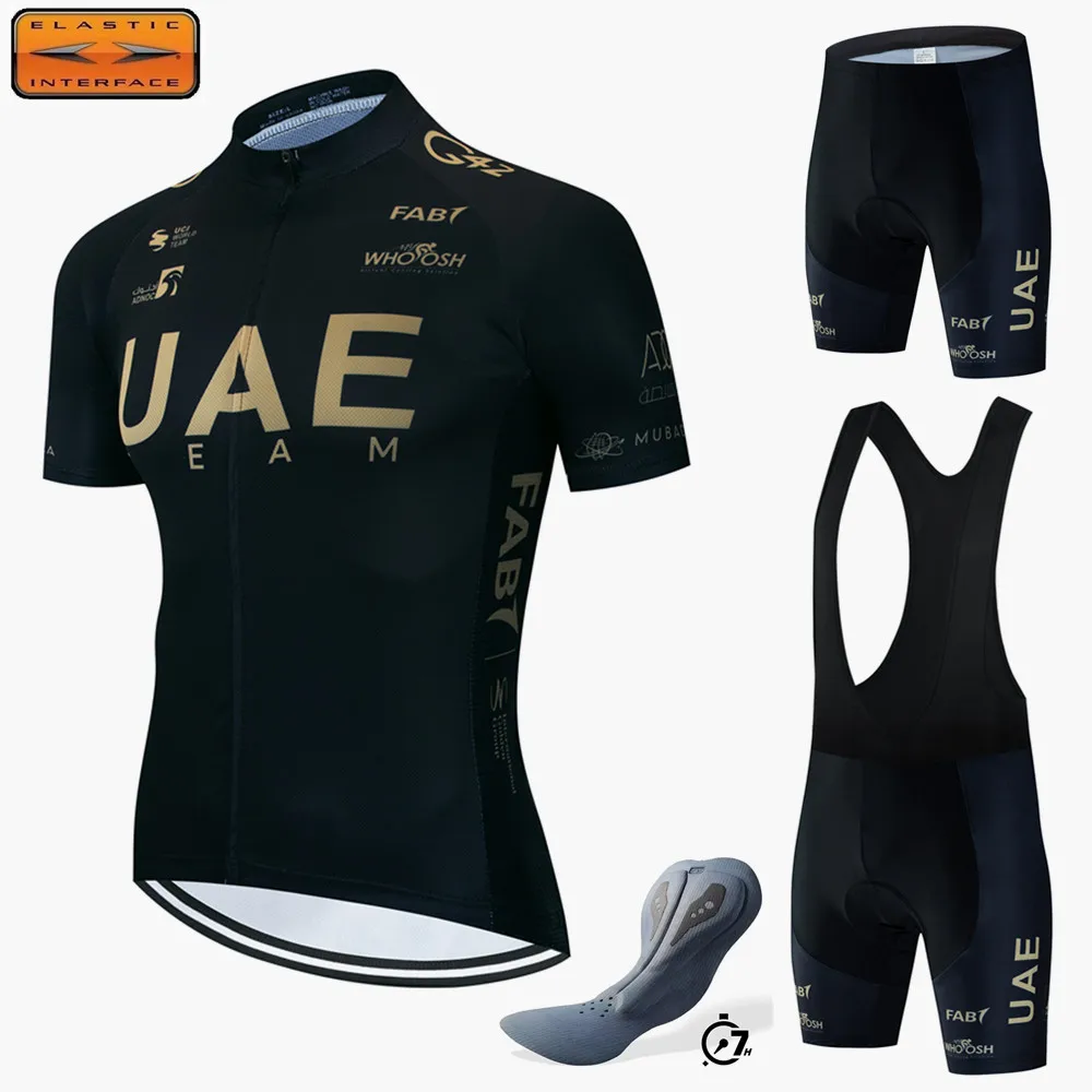 

UAE Clothes 7 Hours Pad Men's Cycling Jersey Set Mtb Summer Man Pro Team Bib Complete Pants Gel Bicycle Jerseys Clothing Shorts