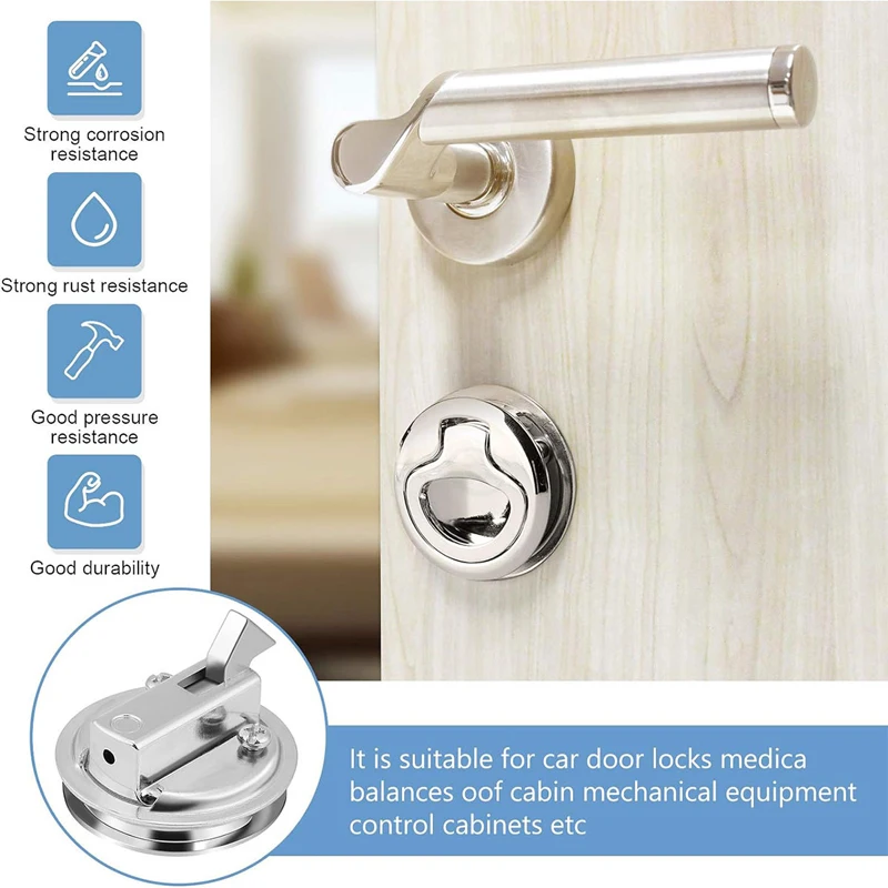 

1.5 Inch Flush Mount RV Marine Cabin Door Latch Lock Silver For Camper​