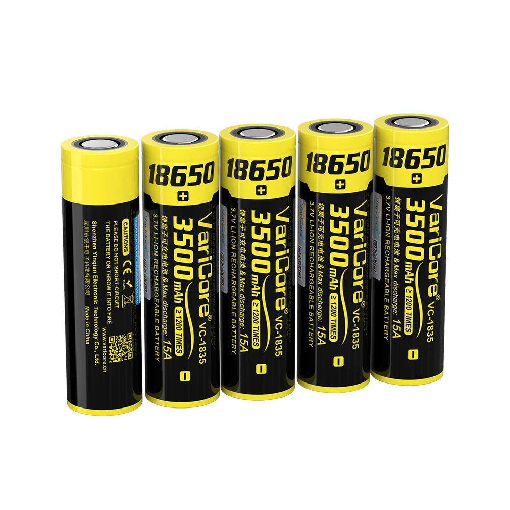 VariCore Baterai Lithium Isi Ulang Baru 18650 3.7V 3500MAh Vc-1835 Debit 15A untuk Senter LED