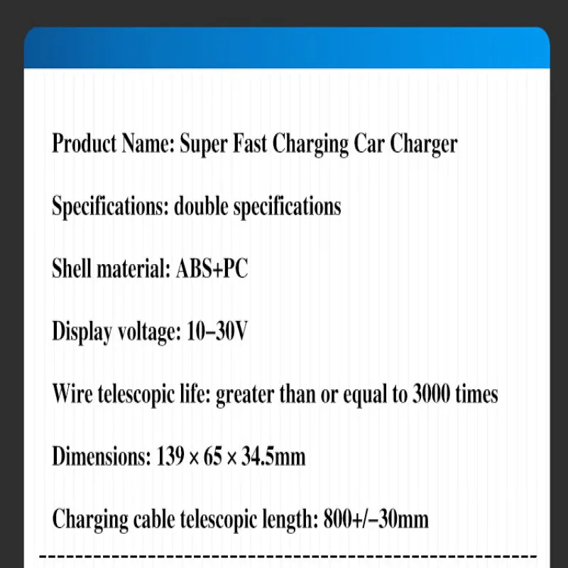 Caricabatteria da auto a ricarica rapida caricabatteria da auto a ricarica super veloce da 100W con cavo retrattile integrato