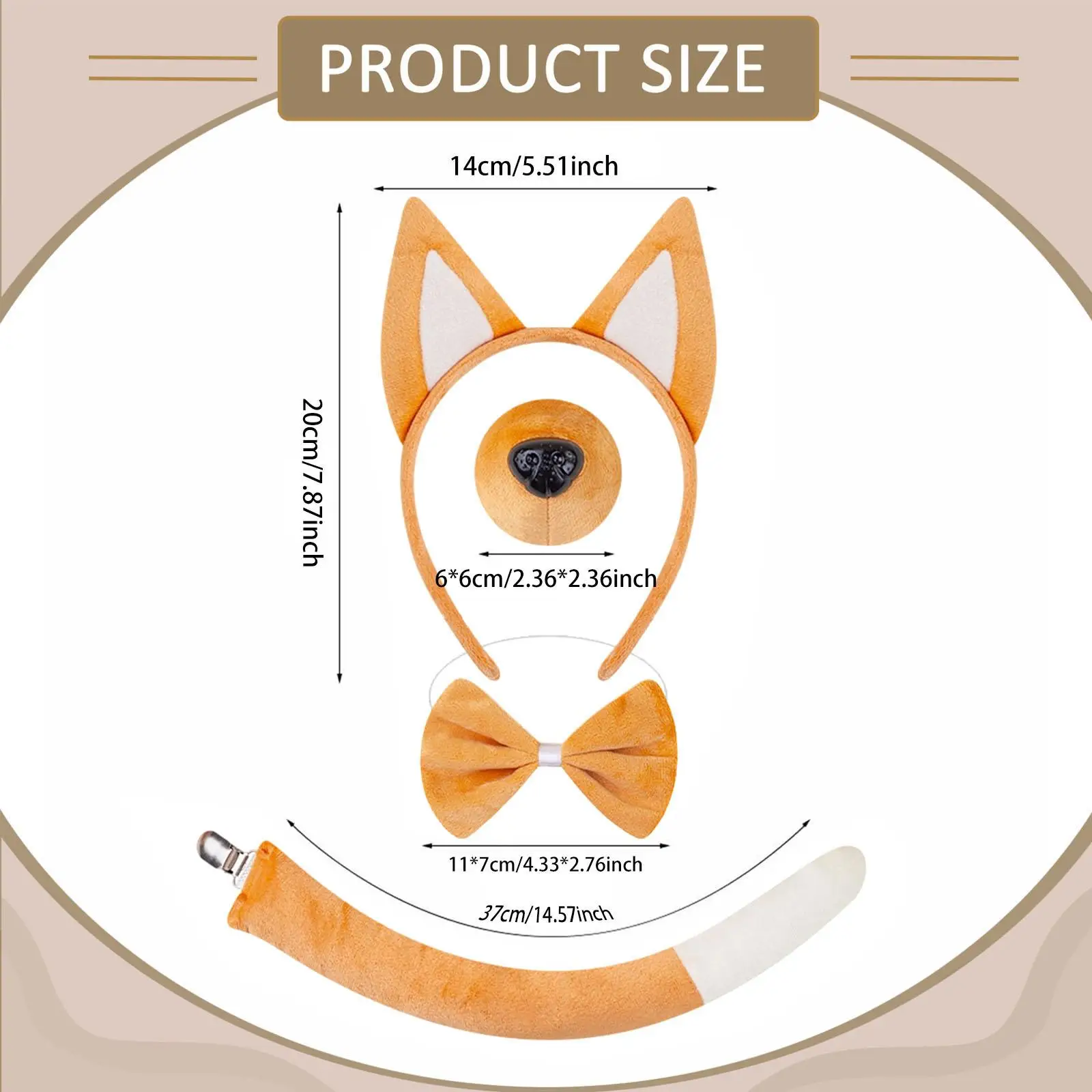 파티 크리스마스 공연을 위한 강아지 귀와 꼬리 강아지 의상 세트