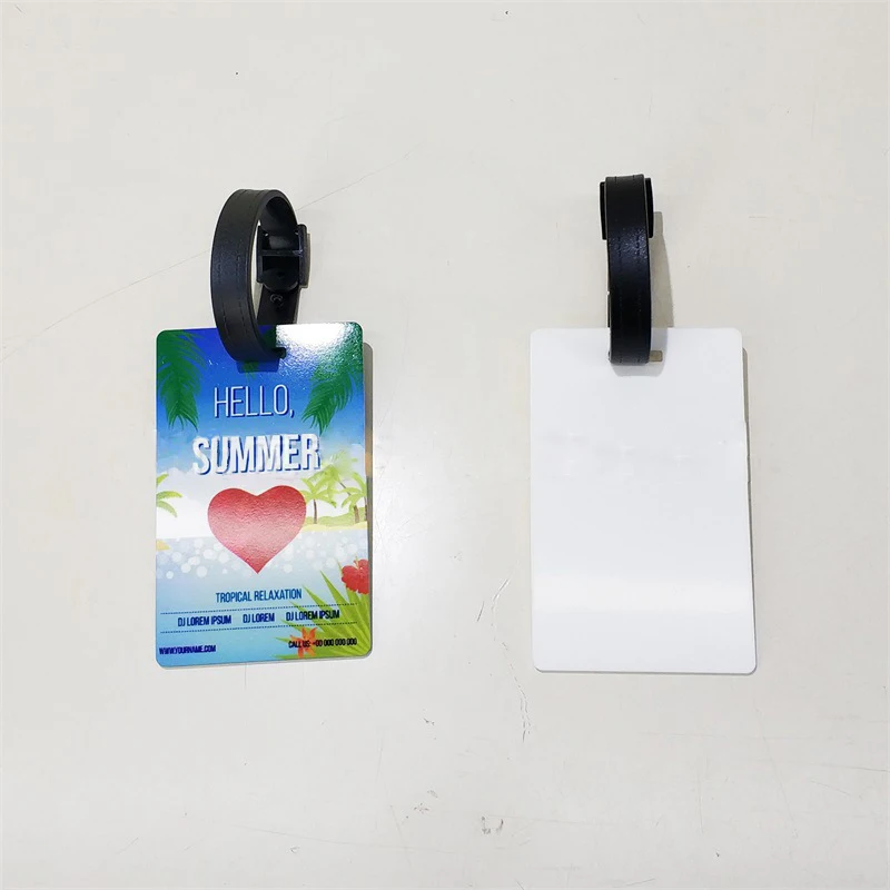 

10pcs Luggage Tag Sublimation DIY White Blank FRP Rectangle Travel Baggage Tag Size 95*60*2mm