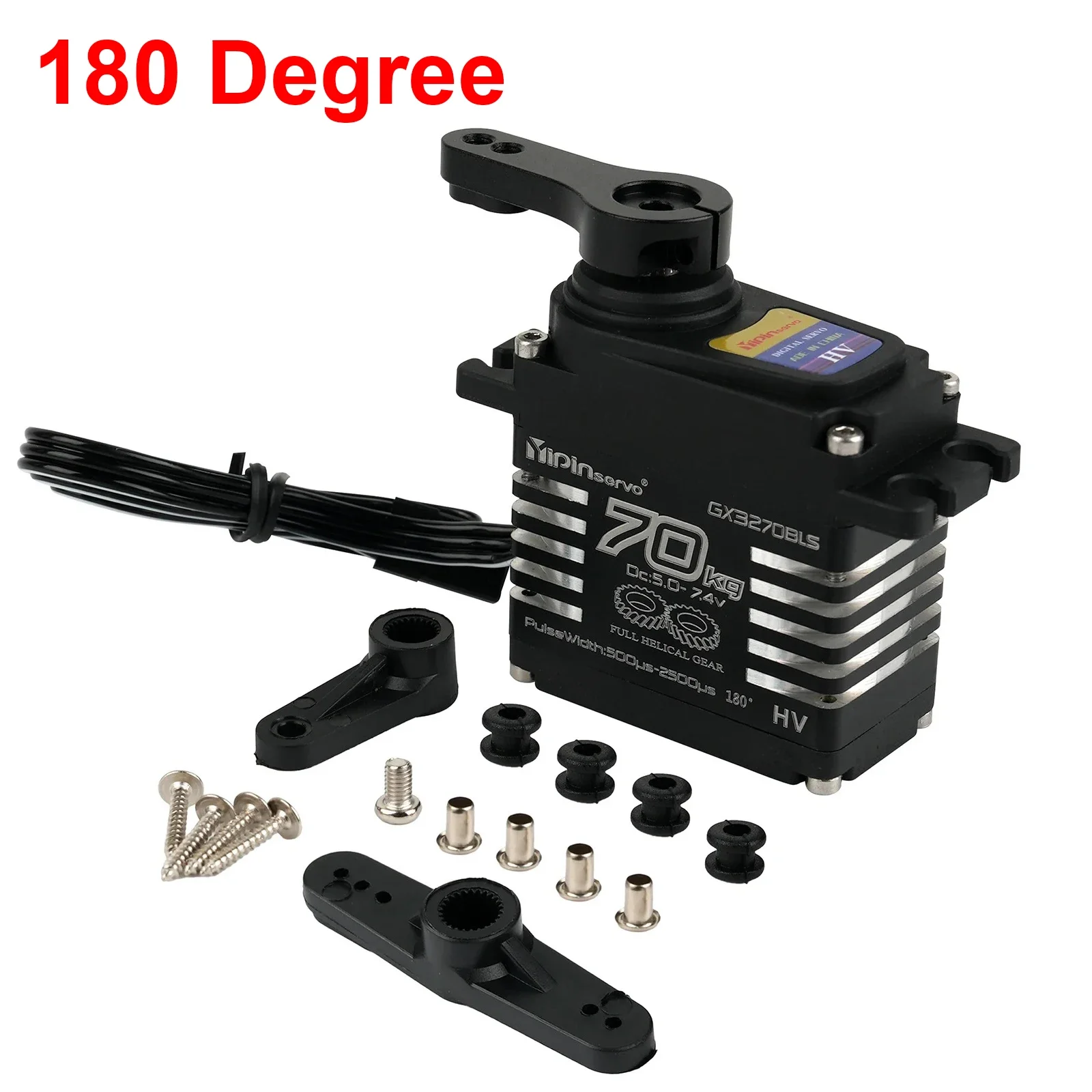 70kg digitale servo's groot koppel magnetisch inductie 8,4v borstelloze motor IP68 stalen spiraalvormige versnelling voor 1/8 1/10 afstandsbediening RC auto robot