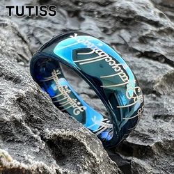 TUTISS 6/8mm Men Women Popular Engraving Ring Tungsten Wedding Band Domed Polished Stocks On Hand