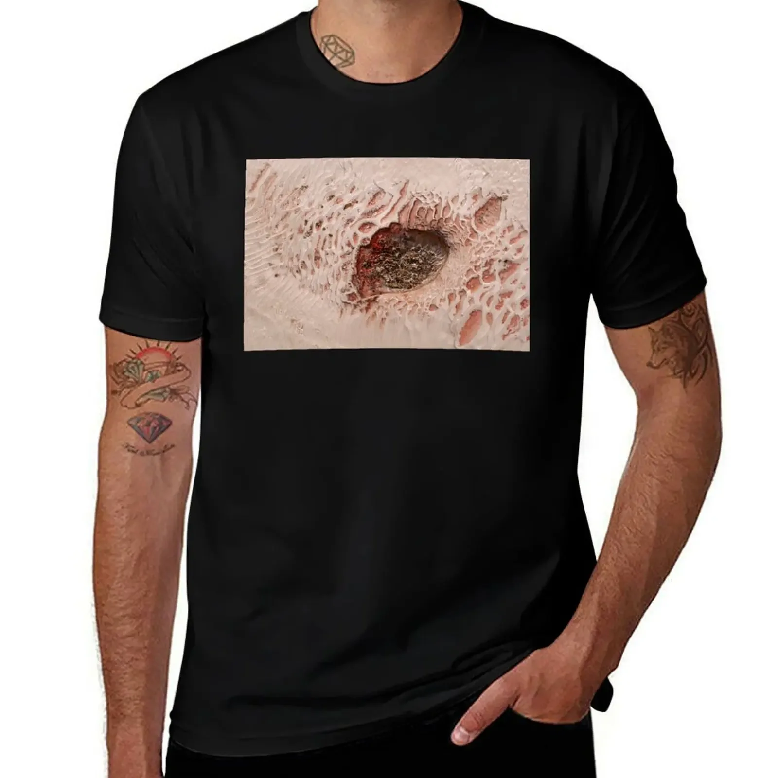 

TEXTURE ART - Pamukkale Mars T-Shirt blacks boys animal print cute clothes fruit of the loom mens t shirts