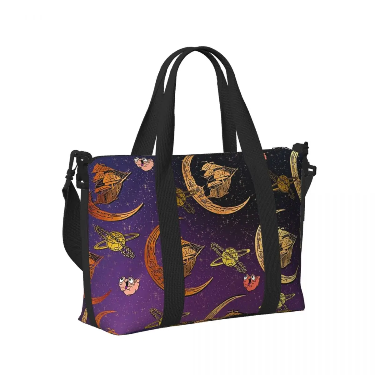

Custom Treasured Planets Beach Travel Bag Large Capacity Tote Bags for Gym Yoga Women Shopping Duffle Shoulder Bag