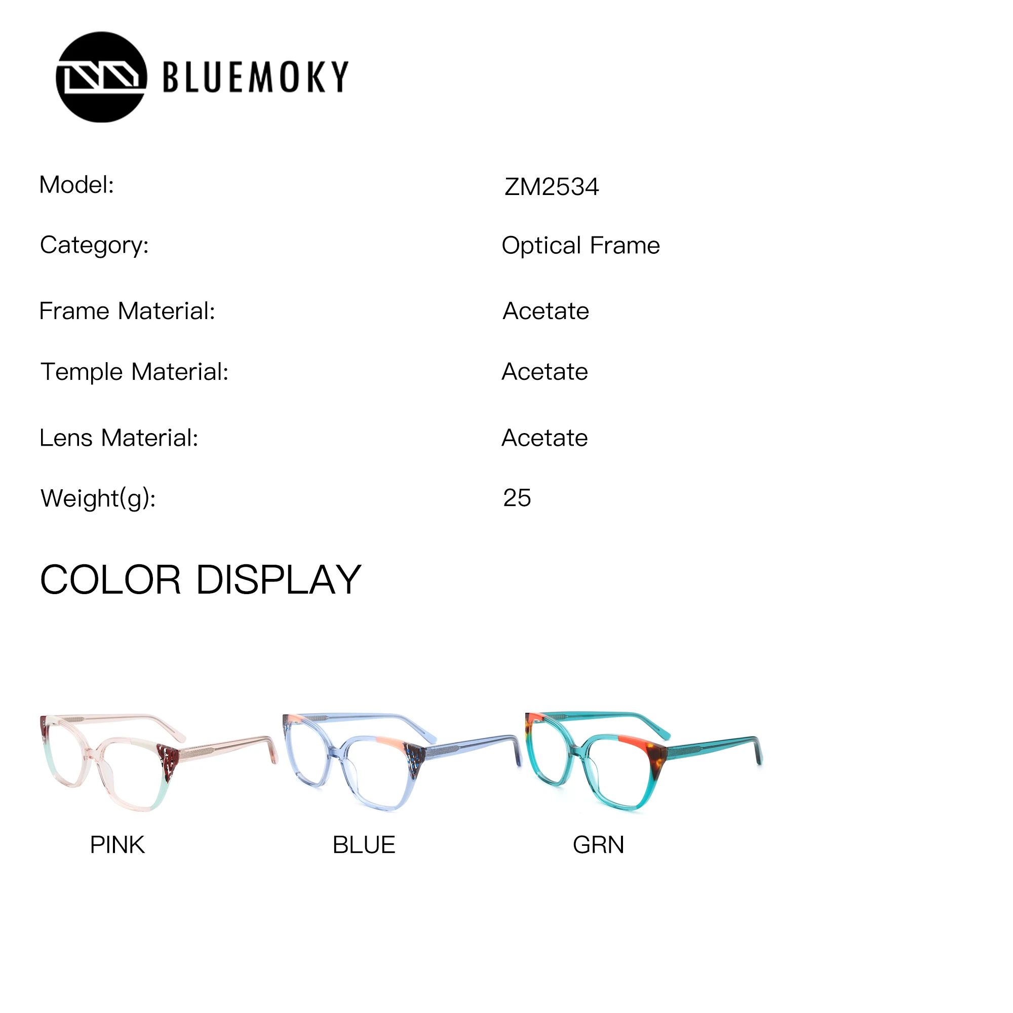 BLUEMOKY Modish Butterfly Acetate Prescription Glasses For Women Blue Light Presbyopic Optical Eyeglasses Photochromic Lenses