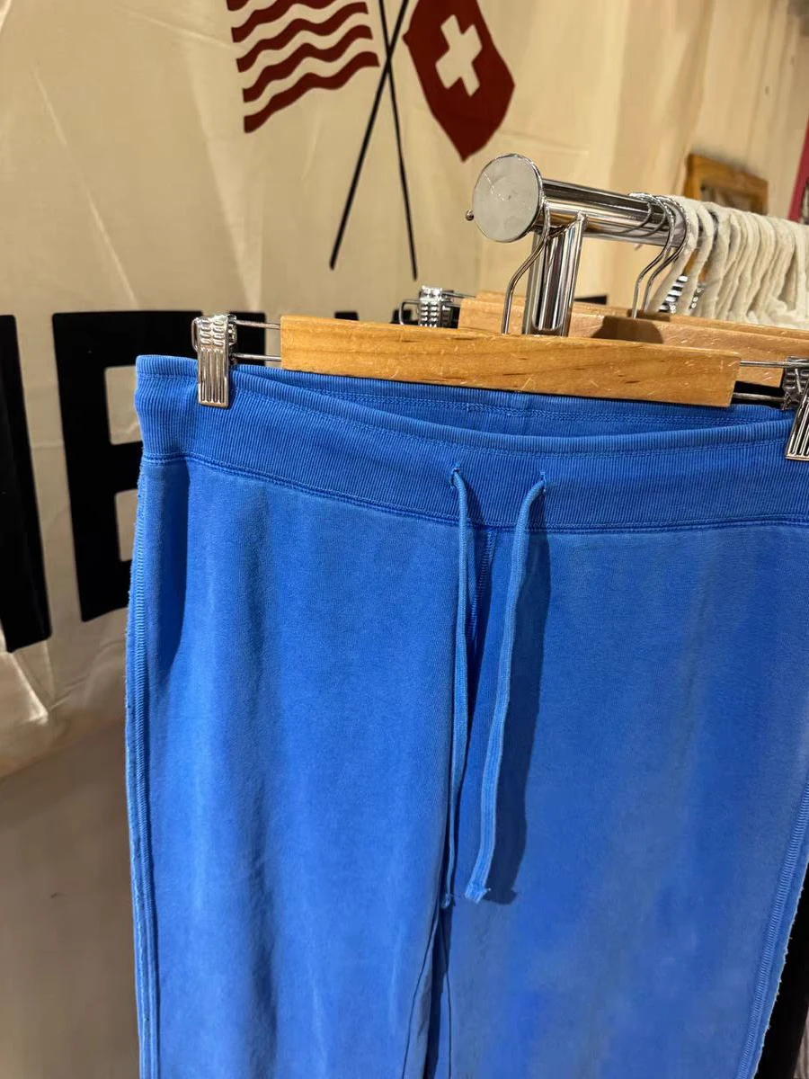 Pantalon de survêtement bleu Royal avec cordon de serrage pour femme, pantalon Long droit, ourlet brut, Vintage, Streetwear, en coton doux, nouvelle collection automne