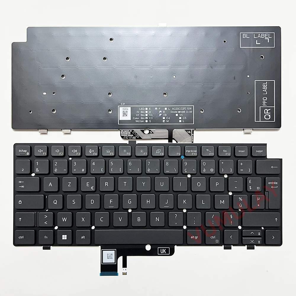 

AZERTY клавиатура с подсветкой для Dell Latitude 7440 2023 7340 7640 0JP3W9 0H3DHT H3DHT SN2B01B20 JP3W9 SN2B01B20 SG-B2790-2BA французский