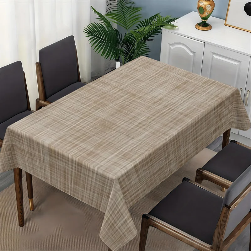A soft, fashionable and beautiful light beige fine-check tablecloth