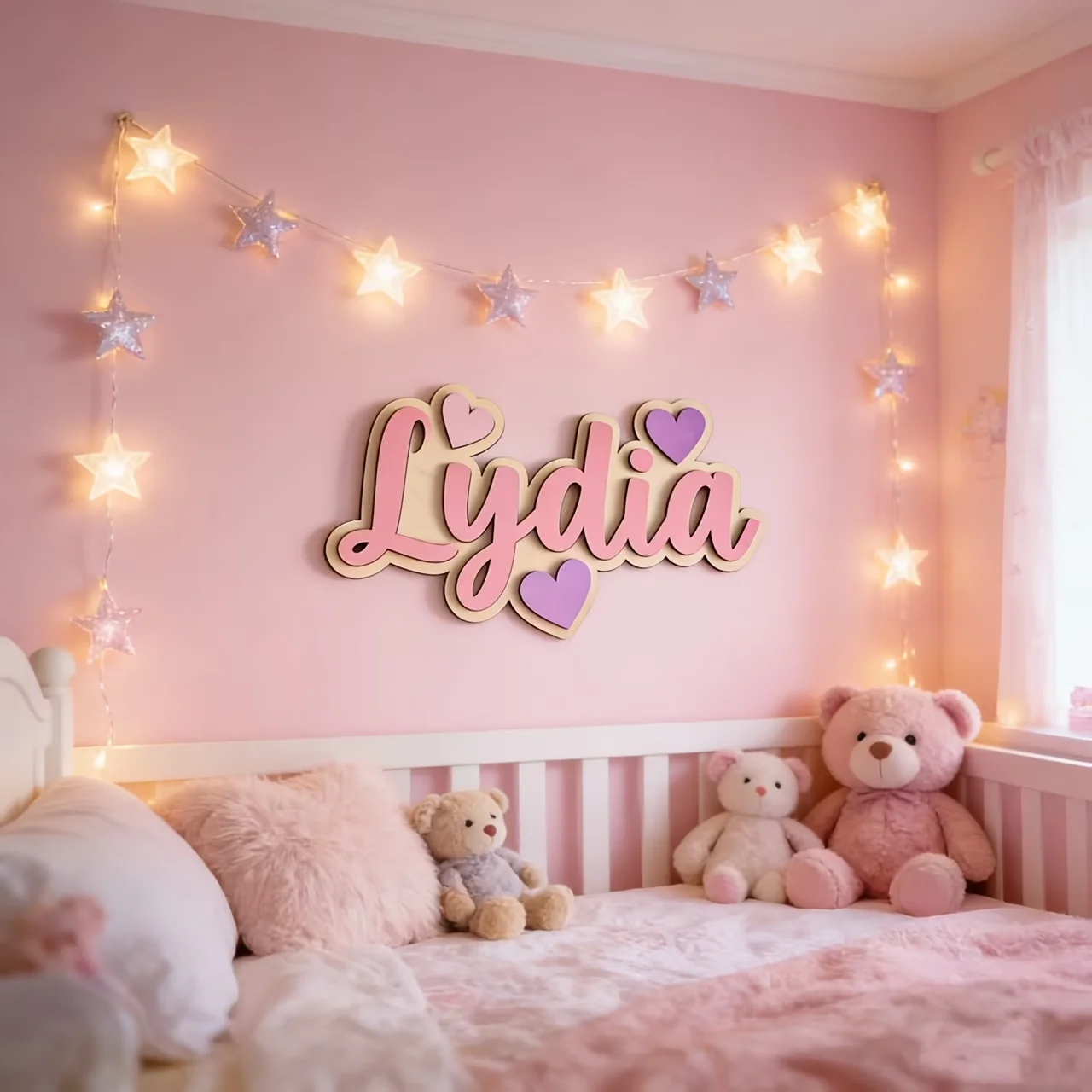 Custom Shaped Wood Name Sign Heart Door Plaque Personalized Bedroom Wall Decor Easy Install Birthday Party Gifts Room Decoration