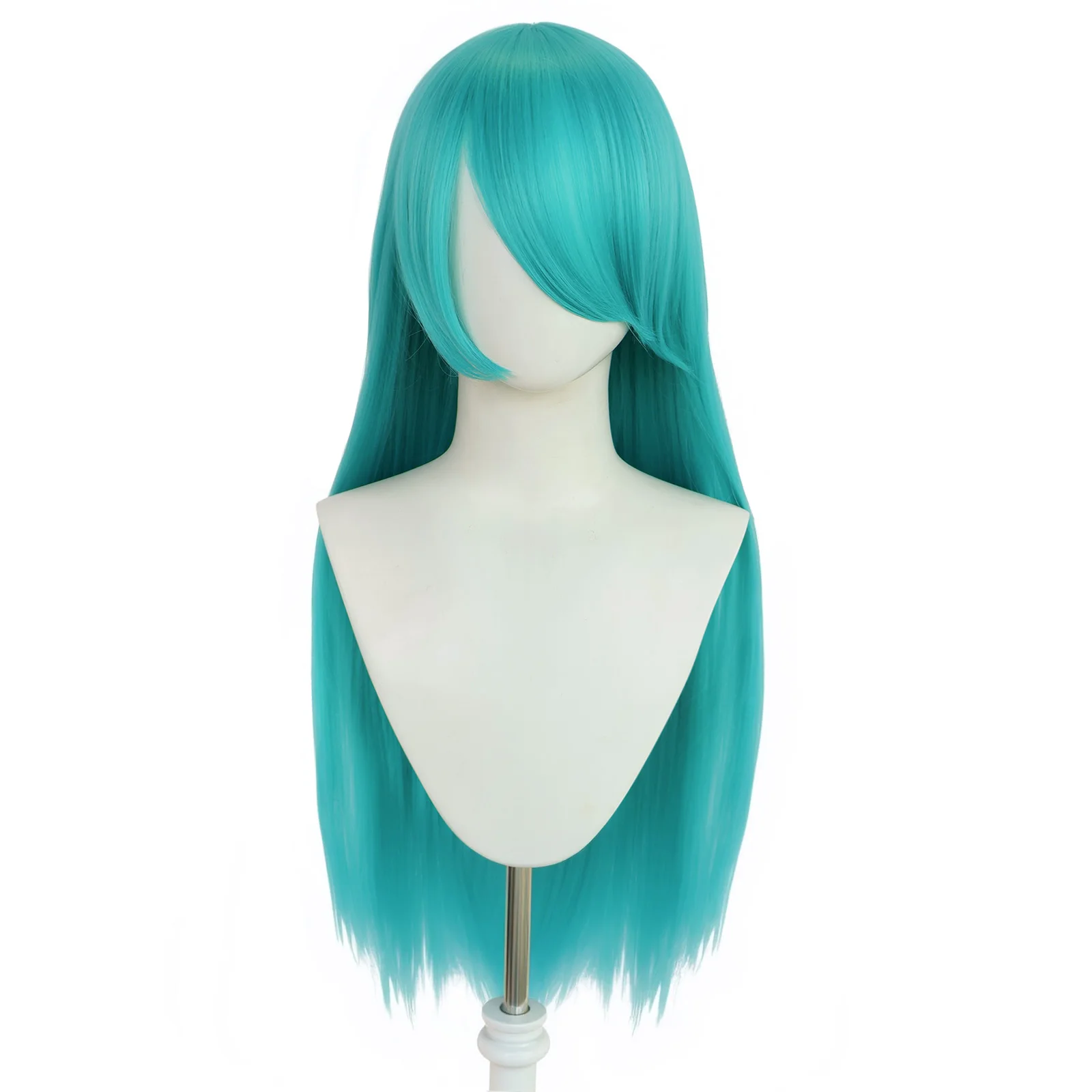 باروكة صناعية طويلة مستقيمة باللون الأخضر، بأسلوب بسيط وجديد، مناسبة لخلع الملابس اليومية المخصصة، التصميم الإبداعي، إلخ