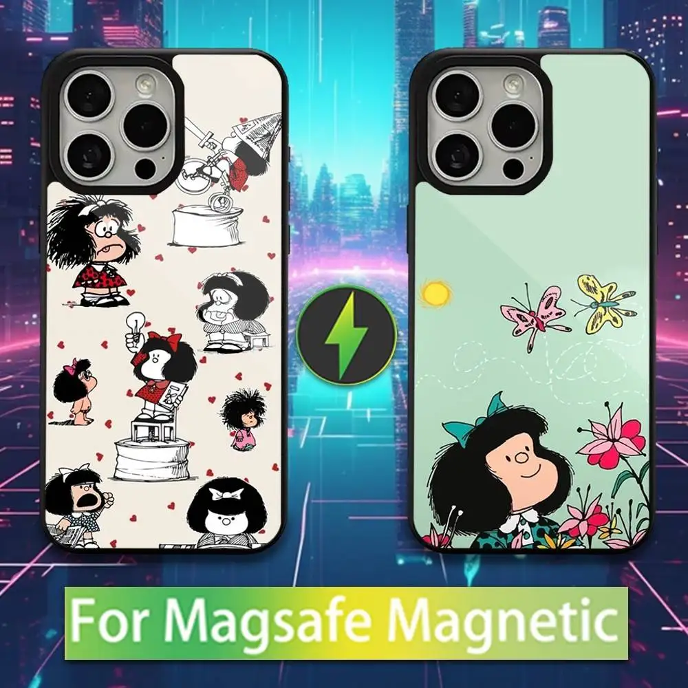 

Cute M-Mafaldas Comics Phone Case For iPhone 16,15,14,13,12,11,Pro,Max,Plus,Mini,Magsafe,Magnetic Wireless Charging Case