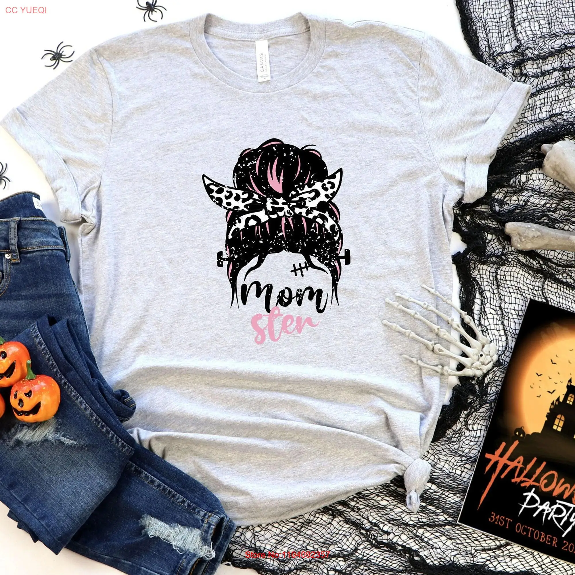 Momster T Shirt Halloween for mom Funny long or short sleeves