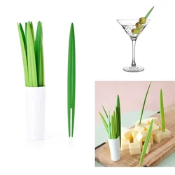 10Pcs Bamboo Pick Buffet Pineapple Cactus Leaves Cupcake Kitchen Fruit Fork Dessert Salad Stick Cocktail Skewer for Party Decor
