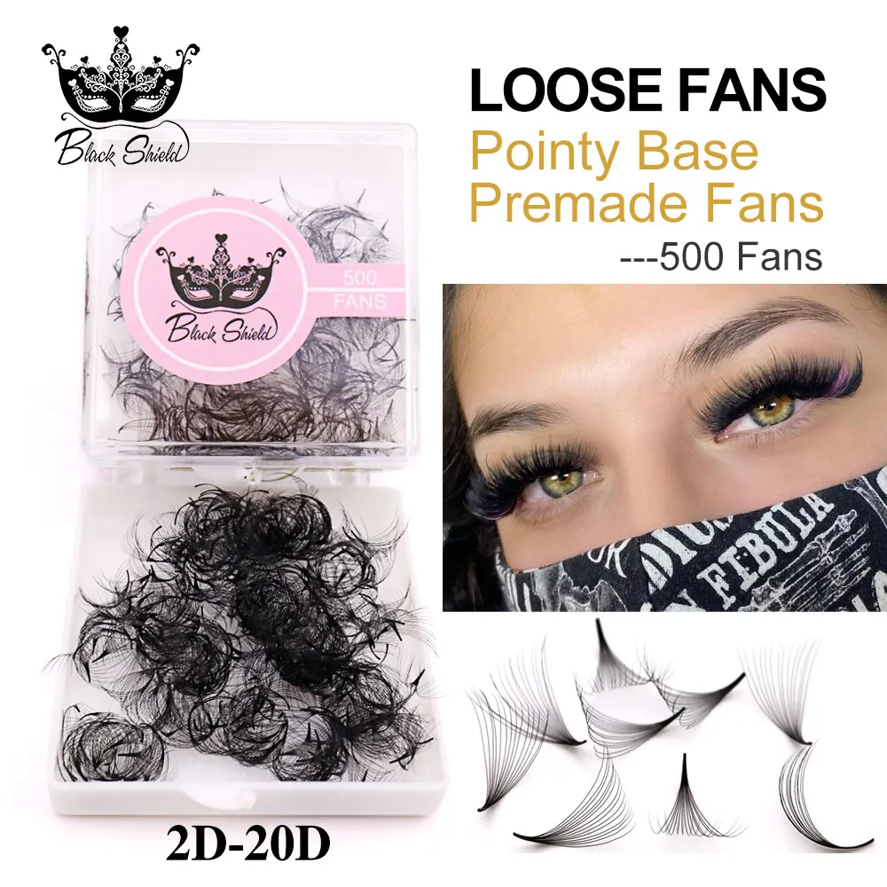 

3D-14D 500 Fans Mink Individual Lashes Promade Volume Eyelashes Short Stem Premade Narrow Fans Silk Soft False Eyelash Extension