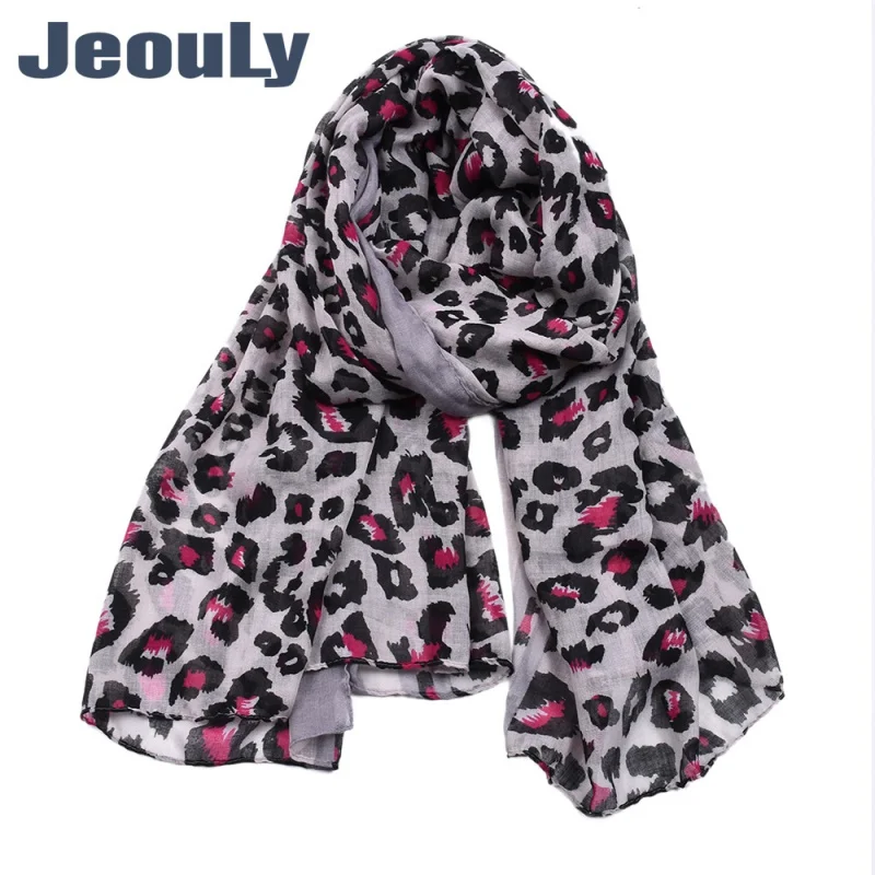 2021 Women\'s Leopard Print Scarf Export Long Sale Voile Women\'s Curling Scarf Wholesale