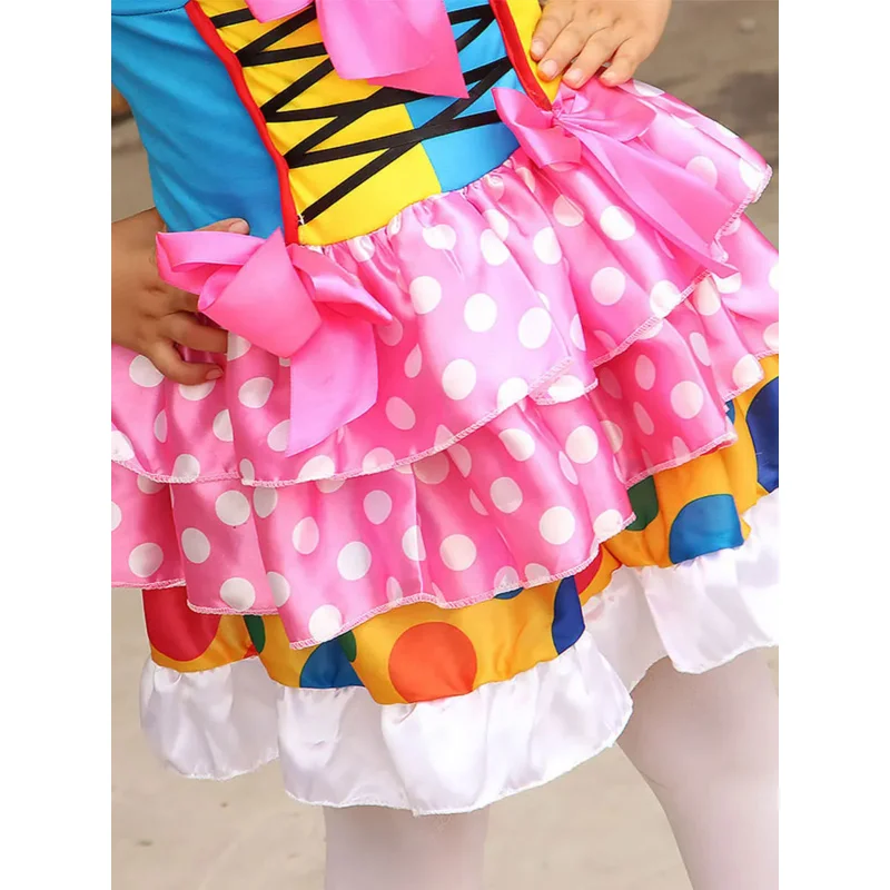 Kids Clown Costumes Haunted House for Lovely Baby Girls Boys Toddler Purim Carnival Party No Wig