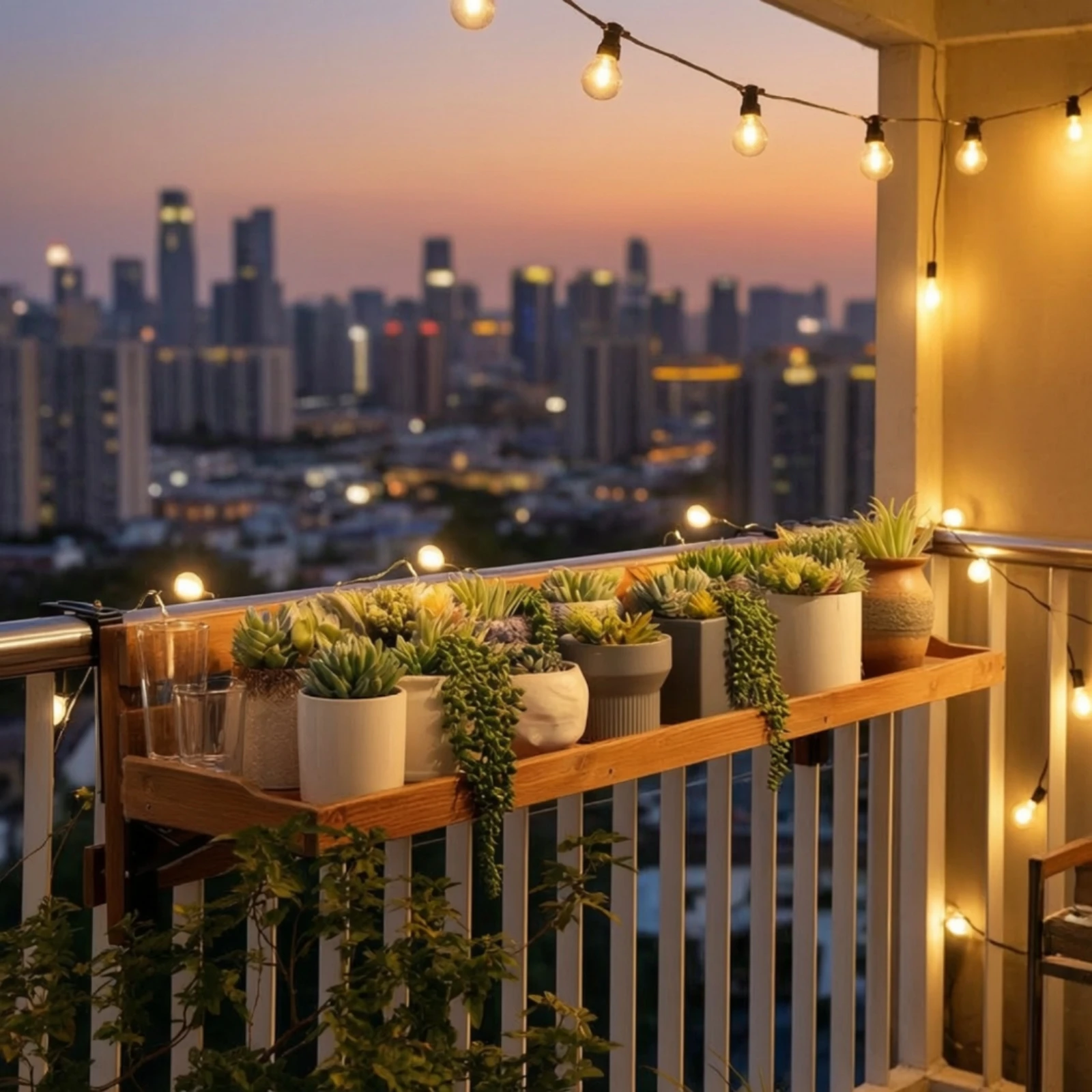 Balcony Railing Hanging Shelf Sturdy Foldable Balcony Shelf Hanging Table Long-Lasting Folding Table Ventilated