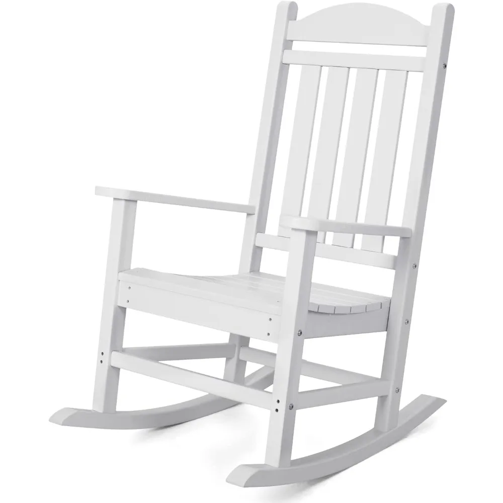 

HDPE Rocking Chair Plastic Outdoor Indoor Patio Rocker Chair High Back All Weather Rocker for Patio Backyard Porch Garden