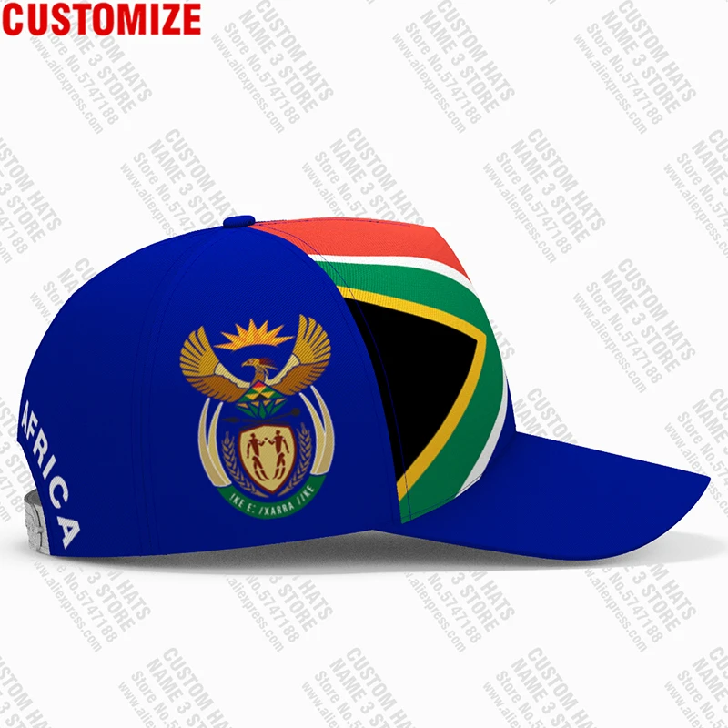 South Africa Youth Free Custom Name Number Zaf Hat Nation Flag Za Afrikaans Dutch Country College Print Photo Baseball Cap