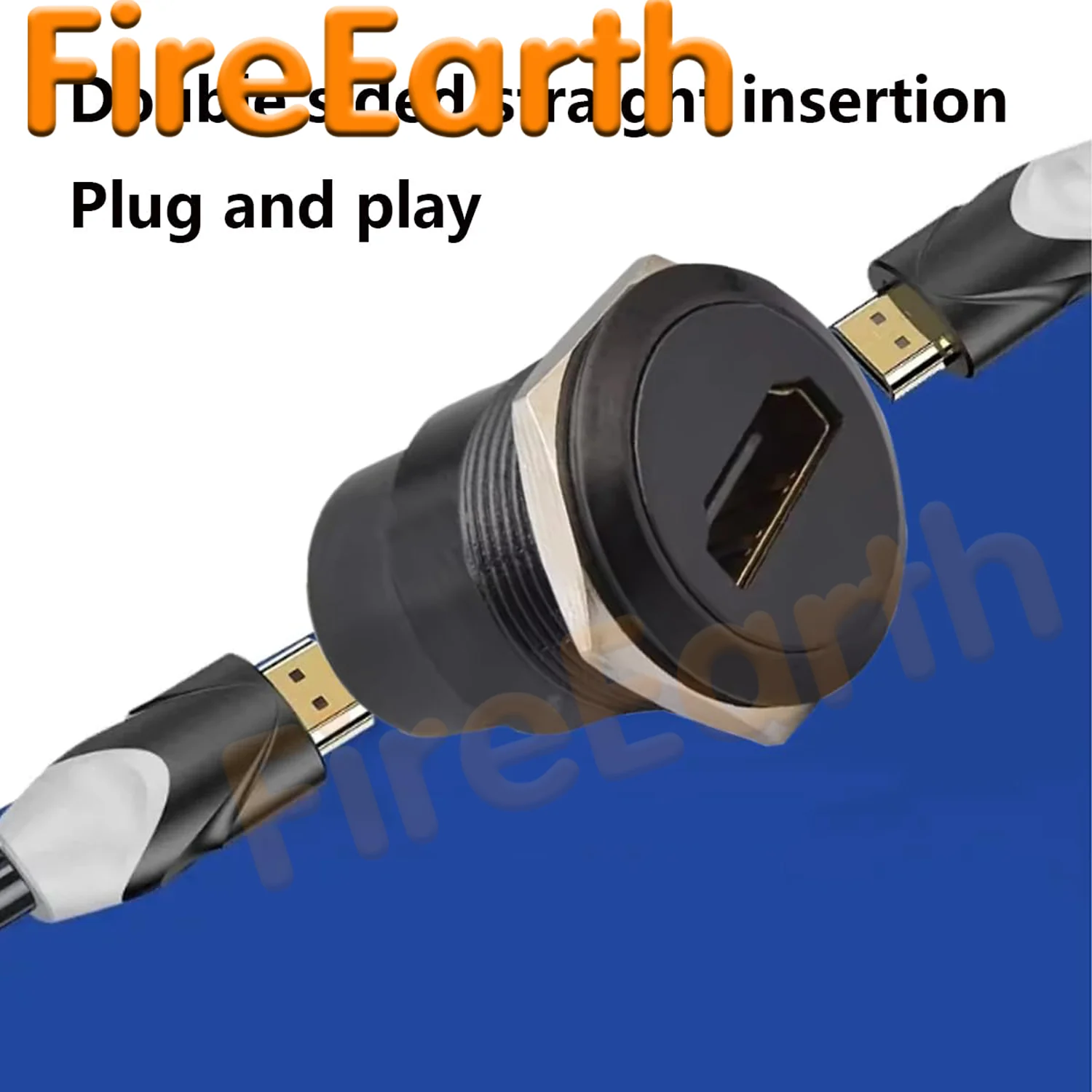 HDMI Panel Mount Connector,HDMI 2.0 Female to Female Display Connector Support 4K Resolution for TV Monitor Projector