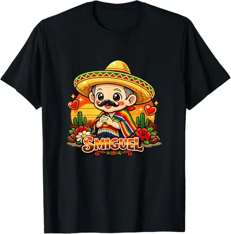 Smiguel Mexikanisches Sombrero T-Shirt Y2k Humor Lebendige Kunst Lustiges Mexikanisches Kultur-Mashup T-Shirt Niedliche Festival-Partykleidung Neuartiges Geschenk – Detail 16