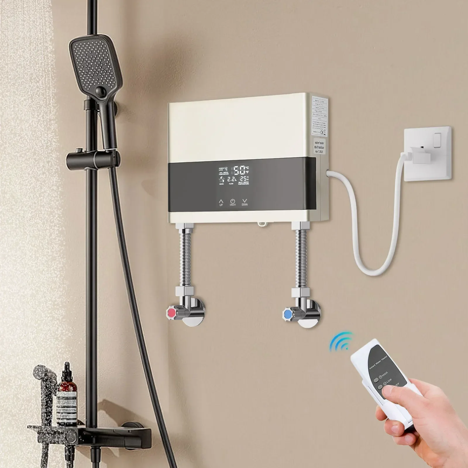 

Проточный водонагреватель с постоянной температурой, с дистанционным управлением, сенсорным дисплеем, 4000 Вт, 110 В