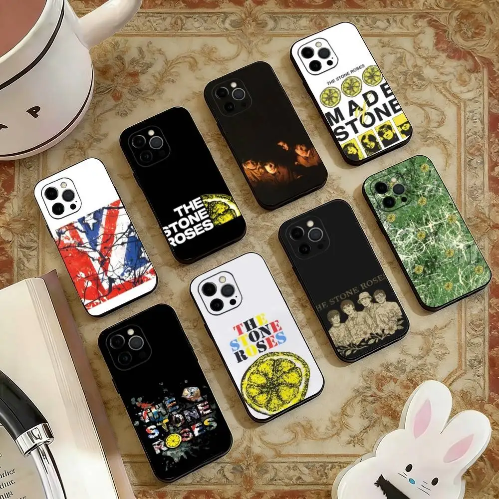 

B-Band The Stone Roses Phone Case For iPhone 17, 16,15,14,13,12,11 Plus,Pro Max, Others Soft Black Cover