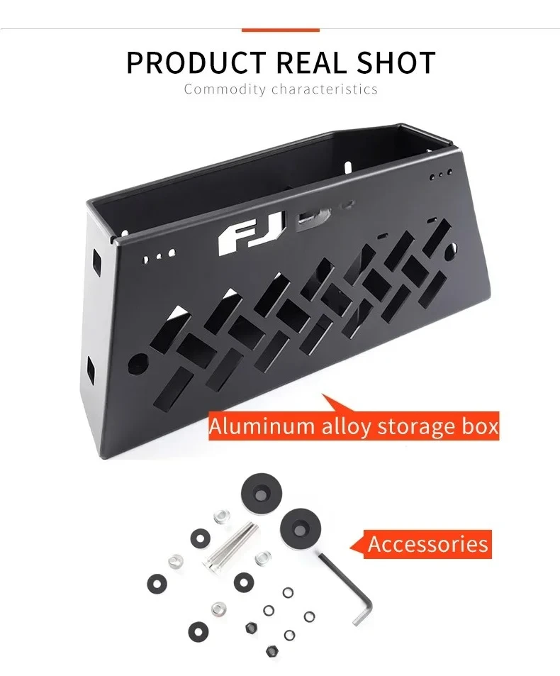 Trunk Storage Box for 07-23 Toyota FJ Cruiser Storage Box Made of Aluminum Alloy Used To Store Sundries and Keep Them Neat